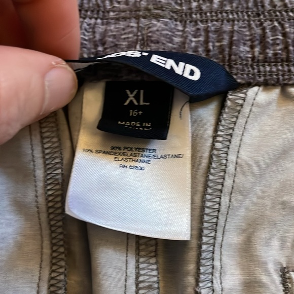 Women's Lands' End Lightweight Joggers Gray with Pink Drawstring - Picture 3 of 7